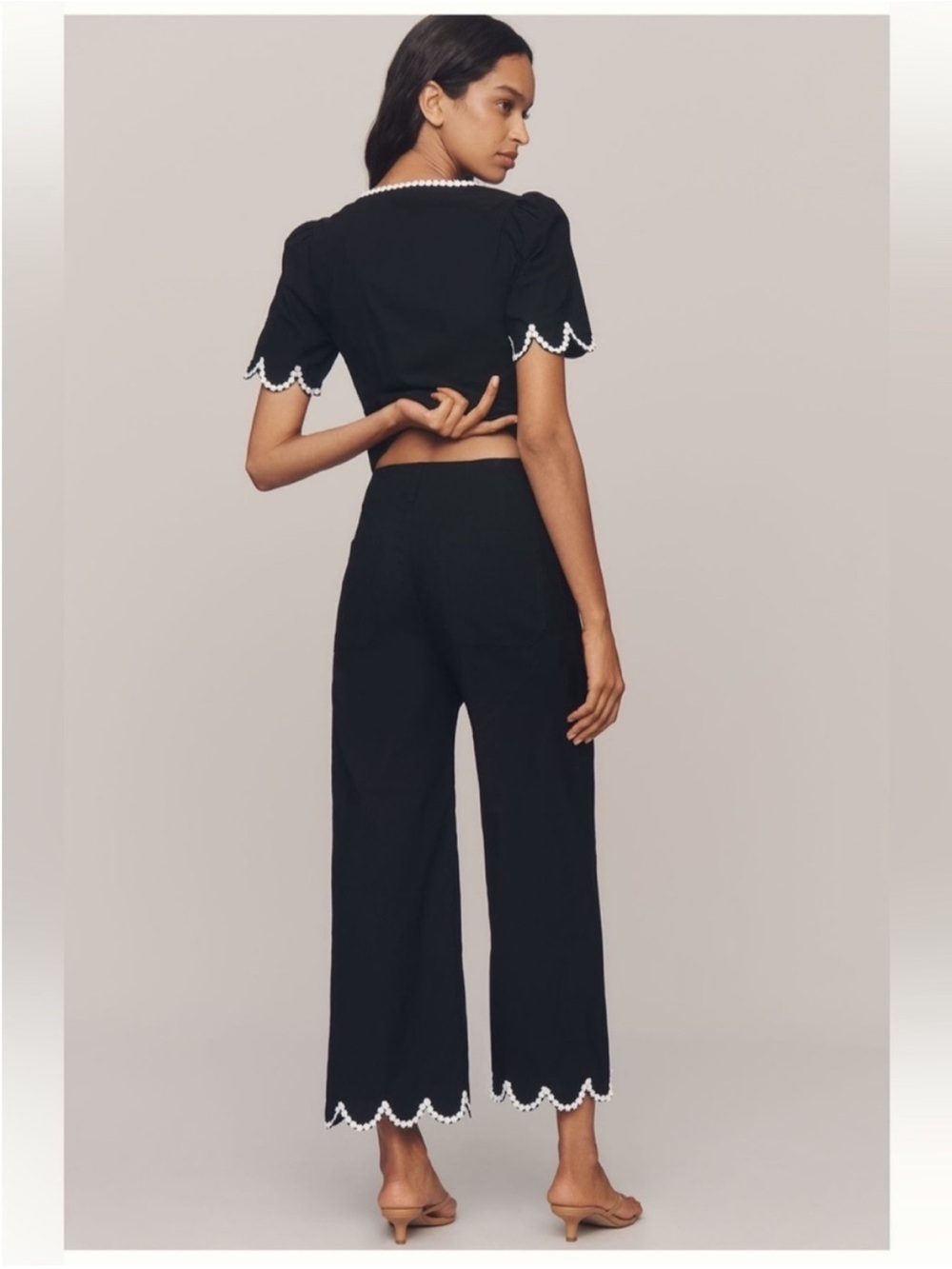 NWT Maeve Colette Scalloped High-Rise
Wide-Leg Cropped Pants - Picture 3 of 8